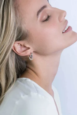 ZINZI zilveren oorbedels 10mm cirkel witte zirconia's ZICH2155 (zonder oorringen)