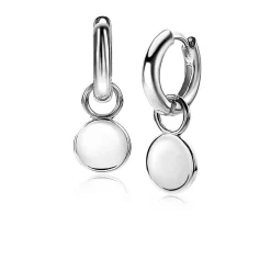 ZINZI zilveren oorbedels rond 8mm ZICH2345 (zonder oorringen)