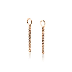 ZINZI zilveren oorbedels rosé verguld gourmet ketting 30mm ZICH1694R (zonder oorringen)