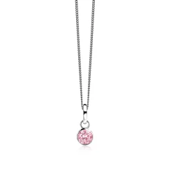 ZINZI zilveren oorbedels roze ZICH186R (zonder oorringen)