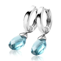 ZINZI zilveren oorbedels turquoise ZICH1171T (zonder oorringen)