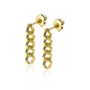 ZINZI zilveren oorhangers 14K geel verguld 20mm gourmet schakels ZIO2185G