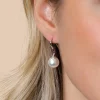 Zinzi zilveren oorhangers parel wit ZIO266