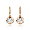 ZINZI zilveren oorhangers rosé verguld witte zirconia 11mm ZIO3