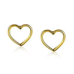 ZINZI zilveren oorknoppen 14K geelverguld open hart 8mm ZIO1630G
