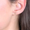 ZINZI zilveren oorknoppen 14K geel verguld bolletjes witte zirconia ZIO2174G
