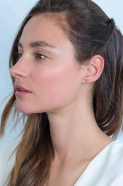 ZINZI zilveren oorknoppen 14K geel verguld bolletjes witte zirconia ZIO2174G