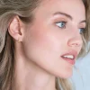 ZINZI zilveren oorknoppen 14K geel verguld veertje 10mm ZIO2212G