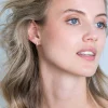 ZINZI zilveren oorknoppen 14K geel verguld met ketting staaf ZIO1688G