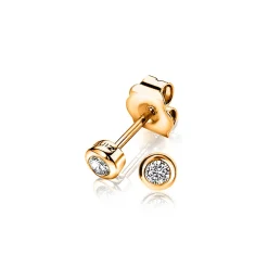 Zinzi zilveren oorknoppen 14K rosé verguld rond 4mm wit ZIO1177R