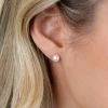 ZINZI zilveren oorknoppen 6mm wit parel ZIO1317