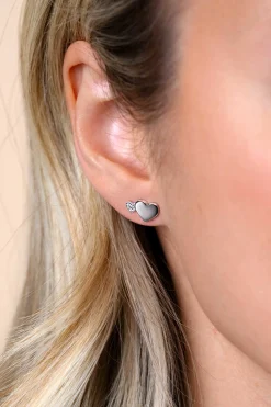 ZINZI zilveren oorknoppen 10mm hartjes glad en witte zirconia's ZIO2137