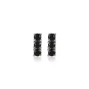 ZINZI zilveren oorknoppen 8mm staafje chaton gezet zwart ZIO2127Z