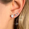 ZINZI zilveren oorknoppen 3,5mm zirconia wit chatonzetting ZIO1983