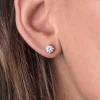 ZINZI zilveren oorknoppen ronde zirconia 6mm chatonzetting ZIO1383