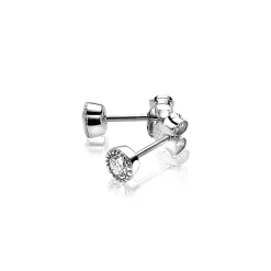 Zinzi zilveren oorknoppen rond 5mm wit ZIO1263