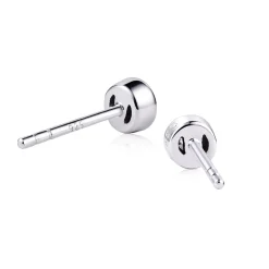 Zinzi zilveren oorknoppen rond 4mm wit ZIO1177