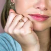 ZINZI zilveren oorknoppen rosé verguld 2 ronde vormen in elkaar ZIO1278R
