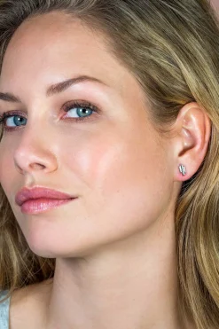ZINZI zilveren oorknoppen staafjes vorm glad 9mm ZIO1586