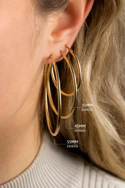 ZINZI zilveren oorringen geel verguld 45x2mm ZIO436G