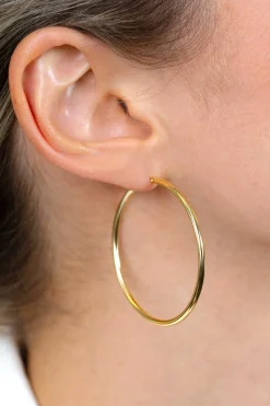 ZINZI zilveren oorringen geel verguld 45x2mm ZIO436G