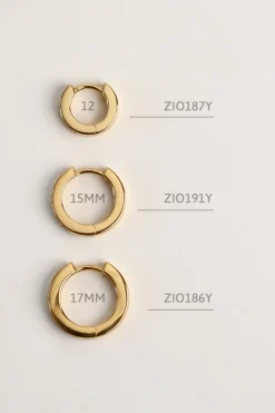 ZINZI zilveren oorringen geel verguld 15 x 3mm wit ZIO191Y