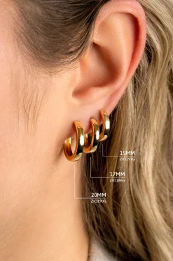 ZINZI zilveren oorringen geel verguld 20x3mm ZIO190G