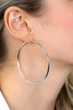 ZINZI zilveren oorringen glad 65x2mm rond ZIO438