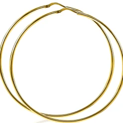ZINZI zilveren oorringen 14K geel verguld glad 65x2mm rond ZIO438G