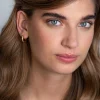Zinzi zilveren oorringen 14K geel verguld 17 x 3mm witte zirconia's ZIO186Y