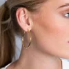 ZINZI zilveren oorringen 14K geel verguld 46x3mm rond ZIO2180G