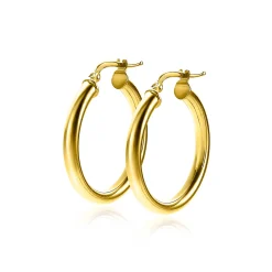 ZINZI zilveren oorringen 14K geel verguld 26x3mm rond ZIO2178G