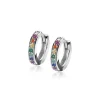 ZINZI zilveren oorringen met regenboog kleurstenen 15x3mm ZIO2172CRZ