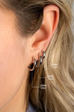 ZINZI zilveren oorringen 15 x 2mm glad met luxe klapsluiting ZIO401