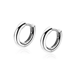 Zinzi zilveren oorringen 12 x 2mm glad met luxe klapsluiting  ZIO194