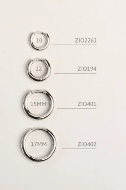Zinzi zilveren oorringen 12 x 2mm glad met luxe klapsluiting  ZIO194