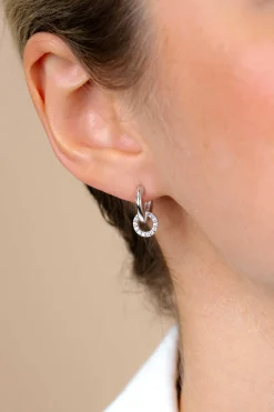 Zinzi zilveren oorringen 12 x 2mm glad met luxe klapsluiting  ZIO194