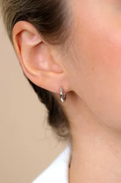 Zinzi zilveren oorringen 12 x 2mm glad met luxe klapsluiting  ZIO194