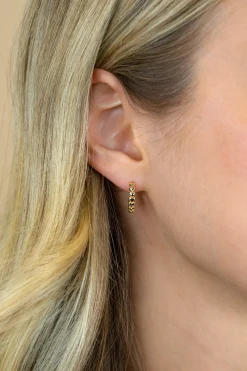 ZINZI zilveren oorringen 15x3mm 14K geel verguld met hartjes ZIO1798G