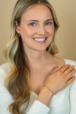 ZINZI zilveren oorringen 15x3mm 14K geel verguld met hartjes ZIO1798G