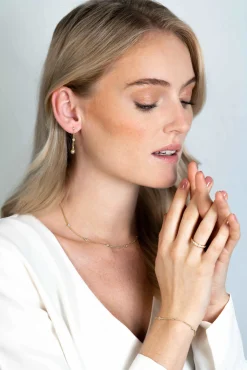 ZINZI zilveren oorstekers extra 14K geel verguld schakels witte ronde zirconia's 30mm ZIO2265G