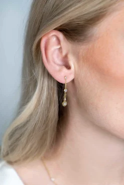 ZINZI zilveren oorstekers extra 14K geel verguld schakels witte ronde zirconia's 30mm ZIO2265G