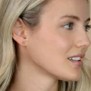 ZINZI zilveren oorstekers glad bol 6mm geel verguld ZIO808G