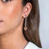 ZINZI zilveren oorstekers 52mm lang met twee trendy schakels en glad hart ZIO2381