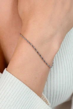 ZINZI zilveren organisch gedraaide schakel armband (1,8mm breed) 17-20cm ZIA2843