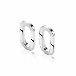ZINZI zilveren ovale oorbedels  sluitring 16mm voor je losse hangertjes ZICH2060 (zonder oorringen)