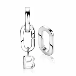 ZINZI zilveren ovale oorbedels  sluitring 16mm voor je losse hangertjes ZICH2060 (zonder oorringen)