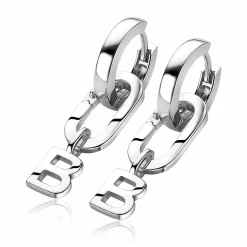 ZINZI zilveren ovale oorbedels  sluitring 16mm voor je losse hangertjes ZICH2060 (zonder oorringen)