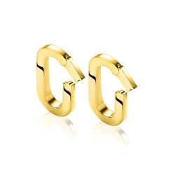 ZINZI zilveren ovale oorbedels  14K geel verguld sluitring 16mm voor je losse hangertjes ZICH2060G (zonder oorringen)