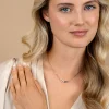 ZINZI zilveren paperclip schakelketting met twee verbonden schakels bezet met witte zirkonia's 40-45cm ZIC2690
